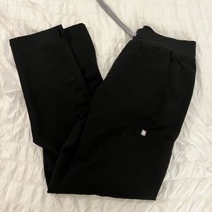 Figs Yola High Waisted Scrub Pants Black Medium